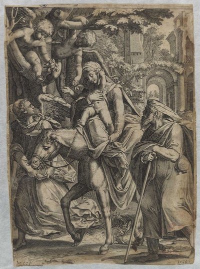 The Flight into Egypt by Cornelis Cort
